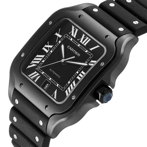 cartier black metal watch